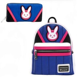 Loungefly Overwatch D.Va Mini Backpack and Wallet
